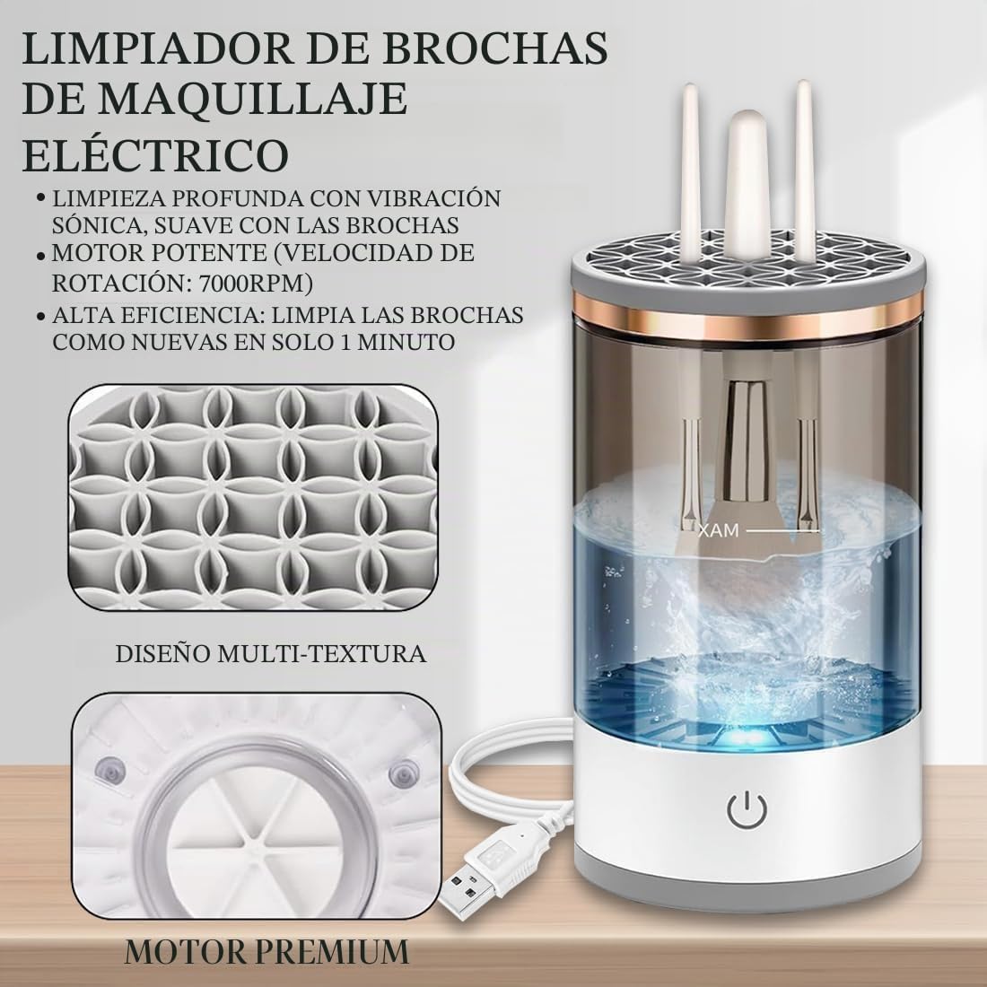 Limpiador Eléctrico de Brochas de Maquillaje